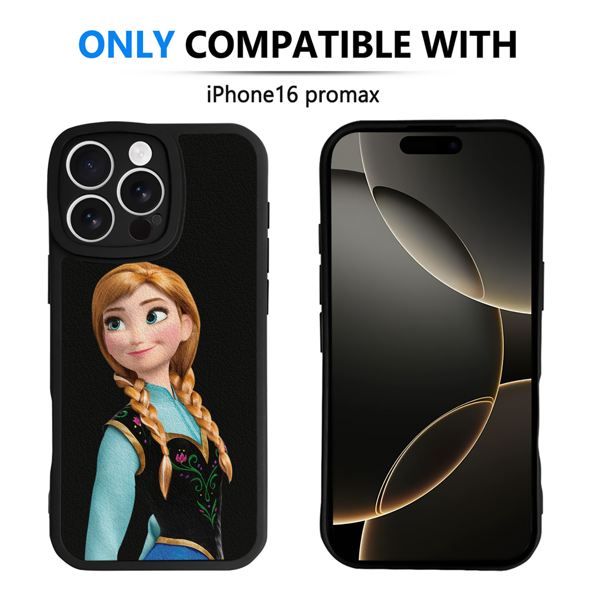 （画像用） アナと雪の女王 アンナ エルサ Frozen Anna Elsa 【iPhone 16シリーズ対応】シリコンスマホケース（レザー調） 材質：シリコン